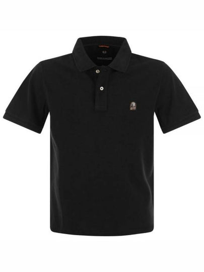 Logo Patch Cotton Short Sleeve Polo Shirt Black - PARAJUMPERS - BALAAN 2