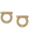 Gancini Crystal Small Earrings Gold - SALVATORE FERRAGAMO - BALAAN 3