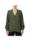 Relaxed Twisted Merino Wool Blend Cardigan Green - LEMAIRE - BALAAN 1