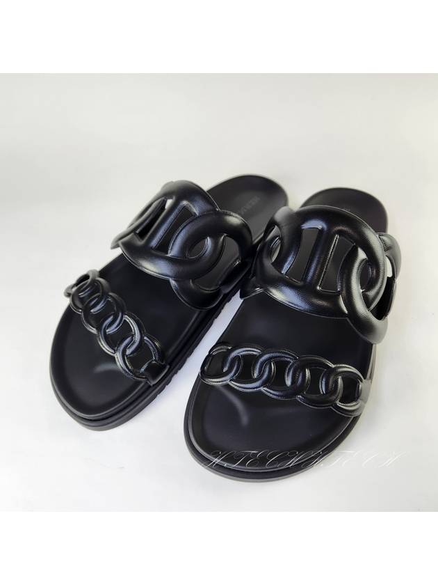 Extra Leather Sandals Noir Black - HERMES - BALAAN 5