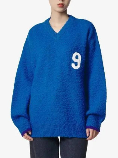 Football 9 embroidery knit blue 06N001BLUE - ERL - BALAAN 1