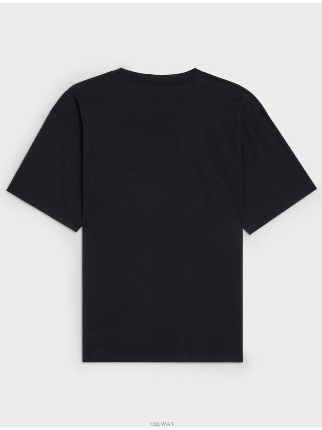 Cotton Jersey Loose Short Sleeve T-Shirt Black - CELINE - BALAAN 4