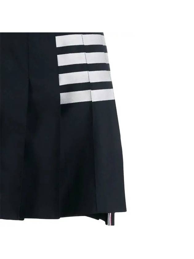 4 Bar Plain Weave Mini Pleated Skirt Navy - THOM BROWNE - BALAAN 3