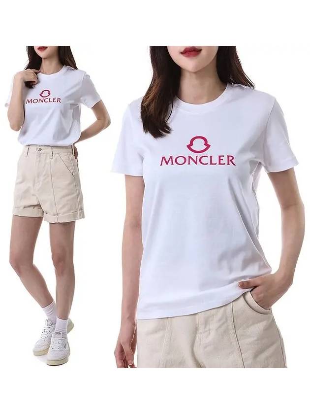 Women's Logo Short Sleeve T-Shirt White - MONCLER - BALAAN 2