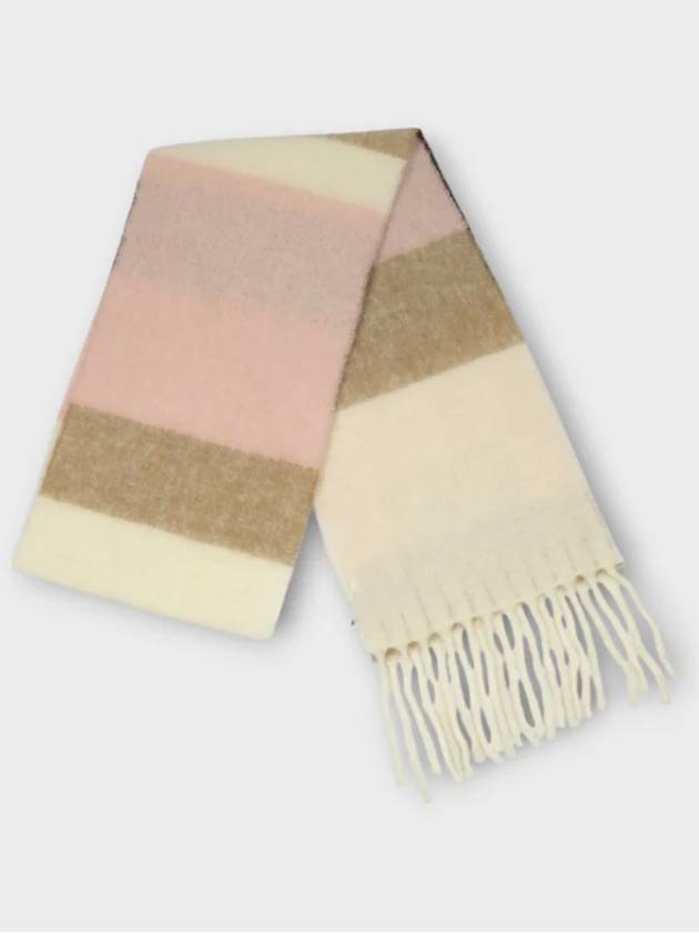 Alpaca Striped Muffler Scarf Rose Unisex - MAISON KITSUNE - BALAAN 5