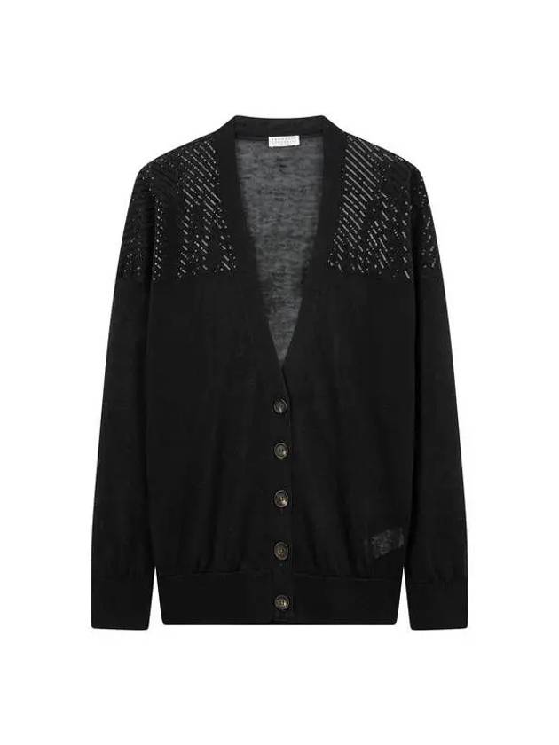 Women s Sequin Striped Knit Cardigan Black 271867 - BRUNELLO CUCINELLI - BALAAN 1