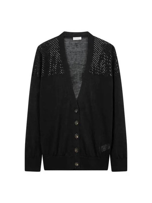 Shimaeul 8th Anniversary 10 ePoint 9 8 Women s Sequin Striped Knit Cardigan Black 271867 - BRUNELLO CUCINELLI - BALAAN 1