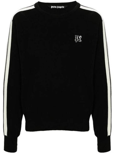 Palm Angels Monogram Track Sweatshirt Black - PALM ANGELS - BALAAN 1