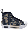 Oblique Jacquard B23 High Top Sneakers Black Beige - DIOR - BALAAN 2