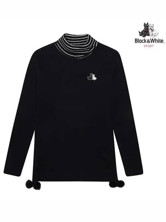 Knit Eri Mink Drop Long Sleeve 9210LBTANAVY - BLACK&WHITE - BALAAN 1