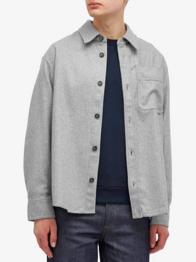 Basile Wool Long Sleeve Overshirt Grey - A.P.C. - BALAAN 3