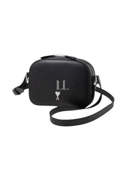 Grained Leather Camera Cross Bag Black - AMI - BALAAN 2