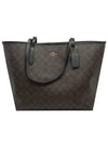 Signature Canvas Tote Bag Brown Black - COACH - BALAAN 2