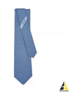 Interwoven Gancini Print Silk Tie Light Blue - SALVATORE FERRAGAMO - BALAAN 2