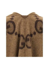 Reversible Jumbo GG Cashmere Cape Brown - GUCCI - BALAAN 5