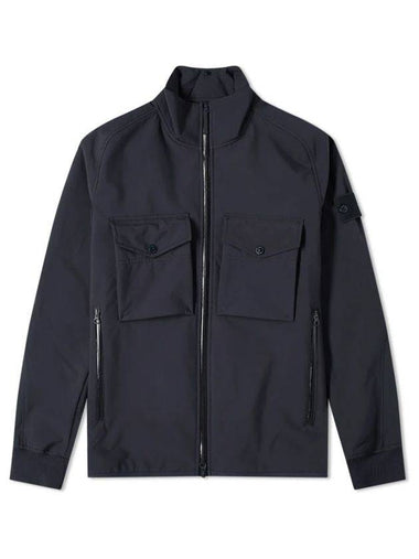 Ghost Piece Stretch Zip-Up Jacket Navy - STONE ISLAND - BALAAN 1