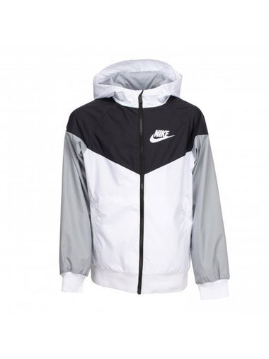 NSW Hooded Windbreaker Black White - NIKE - BALAAN 1