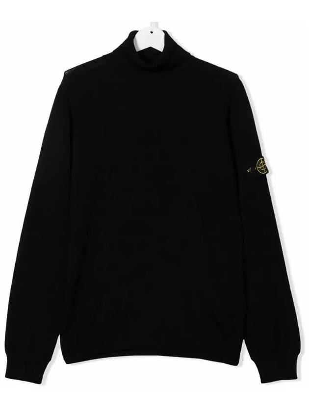 Kids Wappen Turtleneck Knit Black 7516517A4 V0029 - STONE ISLAND - BALAAN 1