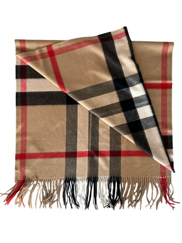 Wide Classic Check Cashmere Scarf Archive Beige - BURBERRY - BALAAN 3