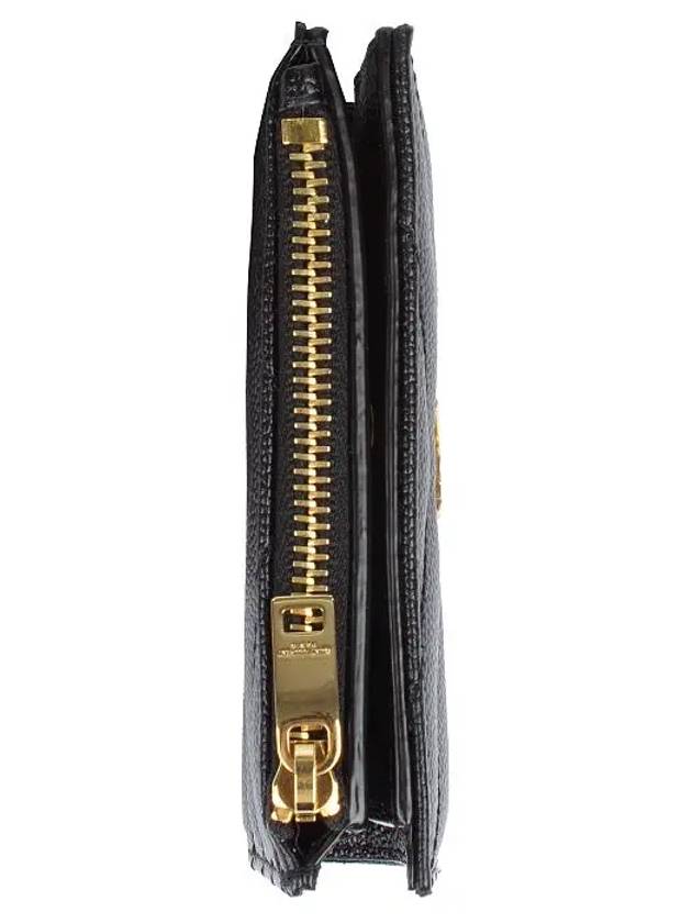 Cassandre Matelasse Grain De Poudre Embossed Leather Half Wallet Black - SAINT LAURENT - BALAAN 4