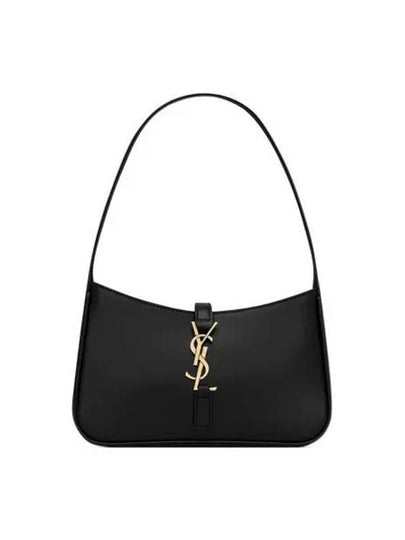 LE 5A 7 Small Smooth Leather Hobo Shoulder Bag Black - SAINT LAURENT - BALAAN 2