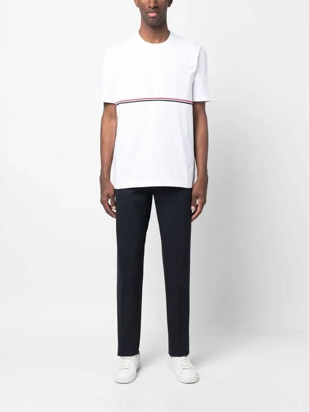 Midweight Jersey Short Sleeve T-Shirt White - THOM BROWNE - BALAAN 4