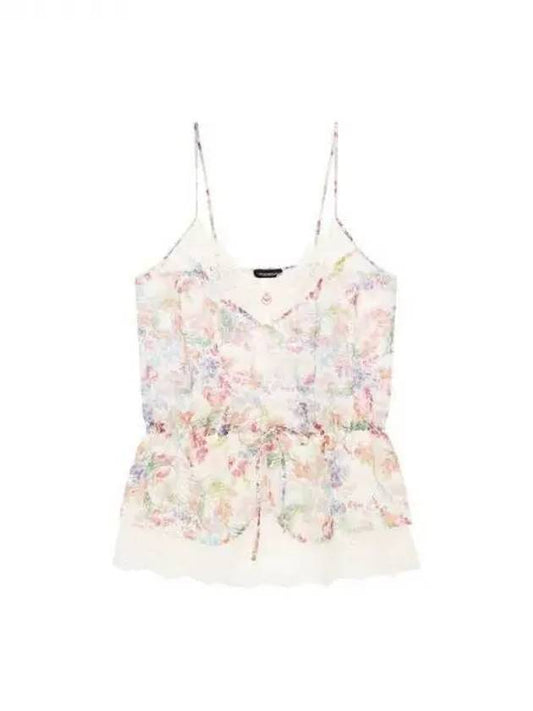 UNDERWEAR Women s Flower Print V neck Camisole Ivory 270221 - EMPORIO ARMANI - BALAAN 1