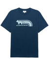 Men's Flash Fox Comfort Short Sleeve T-Shirt Navy - MAISON KITSUNE - BALAAN 2