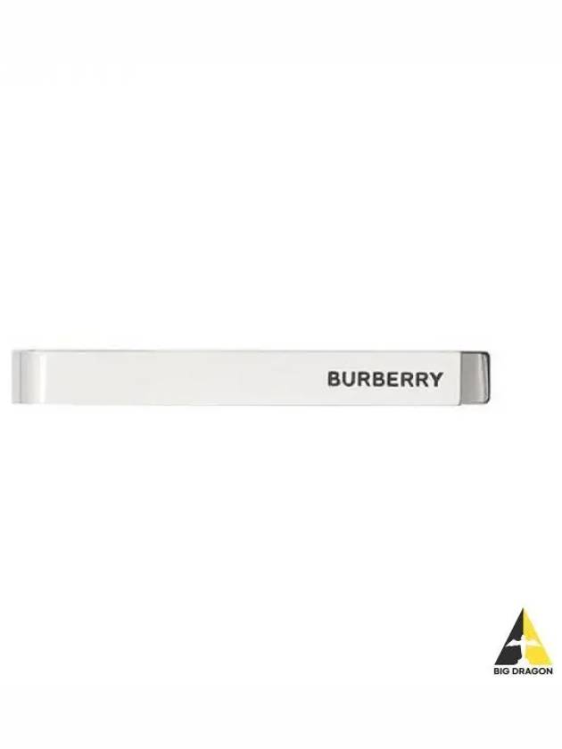 logo detail palladium plate tie bar silver - BURBERRY - BALAAN.