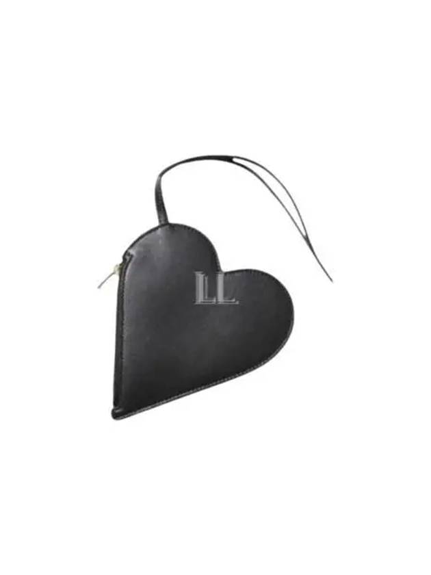 Heart-Shaped Leather Pouch Bag Black - JIL SANDER - BALAAN 2