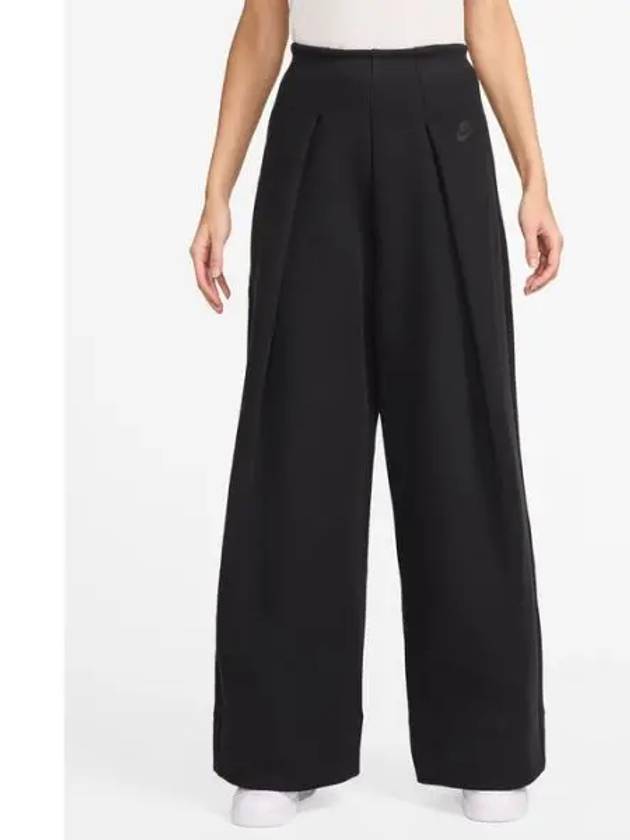 Pleated High Waist Pants Black - NIKE - BALAAN 2