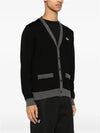 Fox patch wool cardigan black - MAISON KITSUNE - BALAAN 4