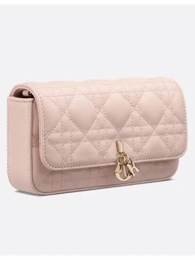 Phone Chain Cannage Lambskin Pouch Bag Pink - DIOR - BALAAN 3