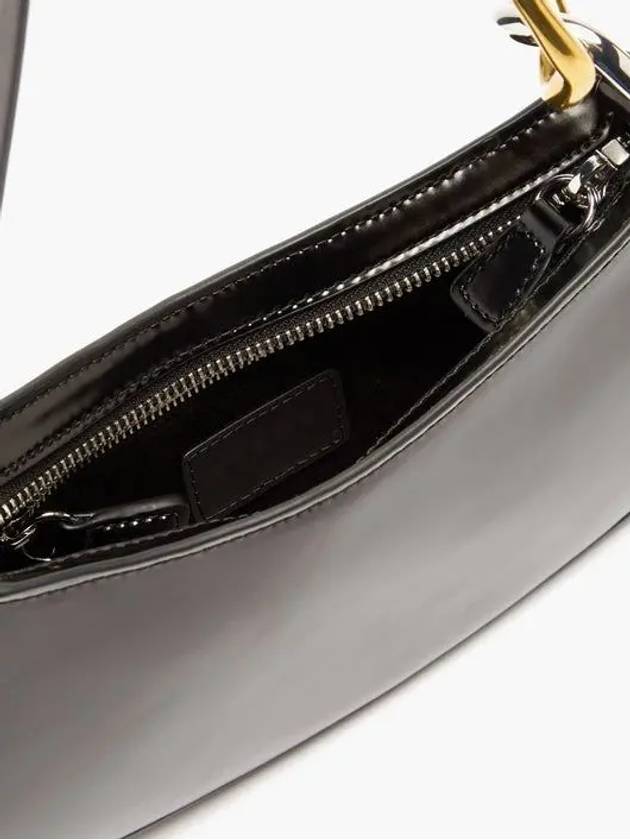 OLLIE Ollie Polished Leather Shoulder Bag Black - STAUD - BALAAN 5