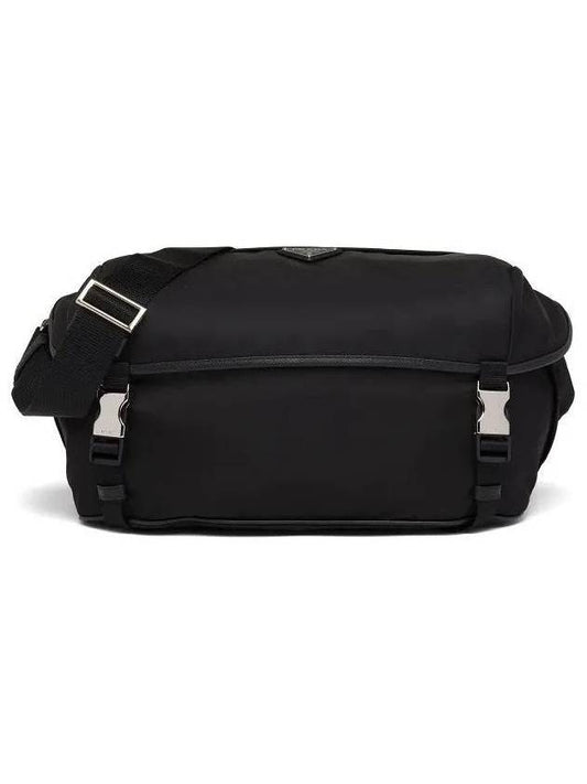Re-Nylon Saffiano Leather Shoulder Bag Black - PRADA - BALAAN.
