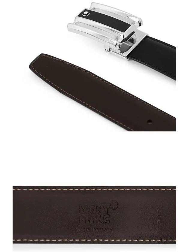 Reversible Leather Belt Black Brown - MONTBLANC - BALAAN 4