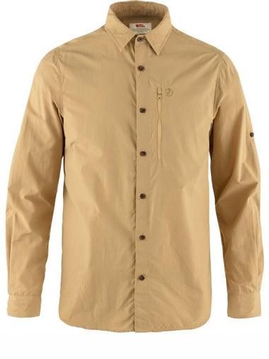 Men's Abisko Hike Long Sleeves Shirt Dune Beige - FJALL RAVEN - BALAAN 1