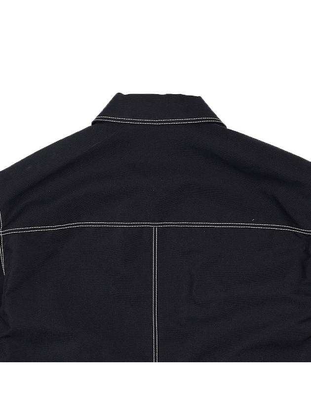 Triangle Logo Stitch Zip Up Jacket Black - PRADA - BALAAN 9