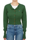 Women s Bea Embroidered Logo Crop Cardigan Green - VIVIENNE WESTWOOD - BALAAN 5