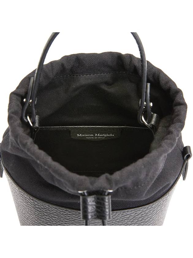 5AC Number Logo Texture Leather Bucket Bag Black - MAISON MARGIELA - BALAAN 11