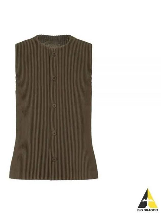 Homme Pliss? Vest HP46JE152 66 Dark Khaki - ISSEY MIYAKE - BALAAN 2