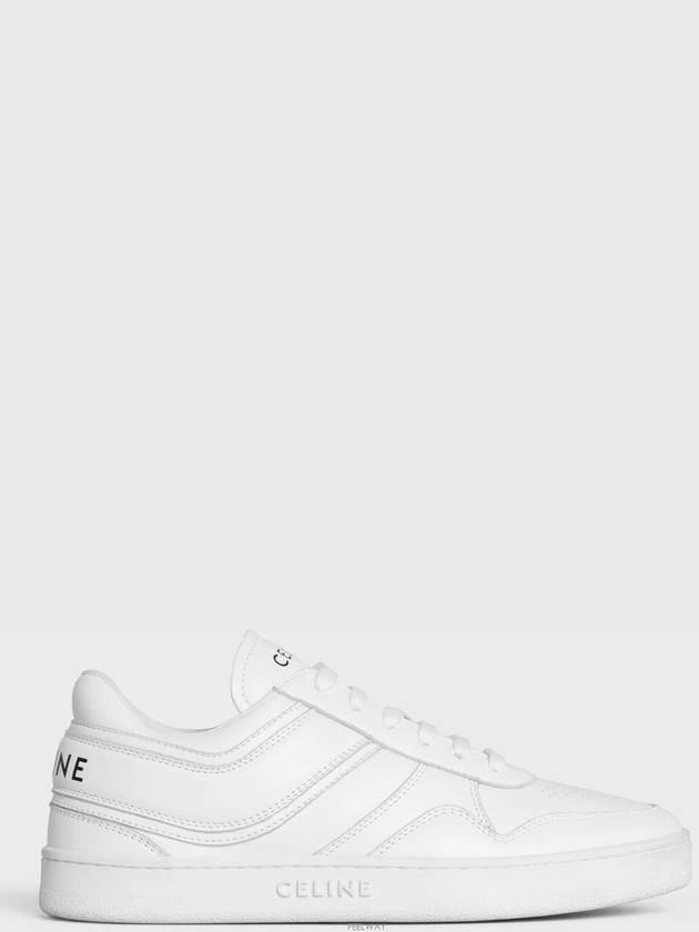 Trainer Calfskin Lace Up Low Top Sneakers White - CELINE - BALAAN 2