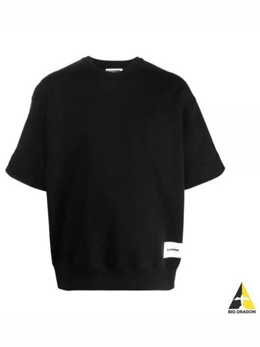 Logo Patch Cotton Short Sleeve T-Shirt Black - JIL SANDER - BALAAN 2