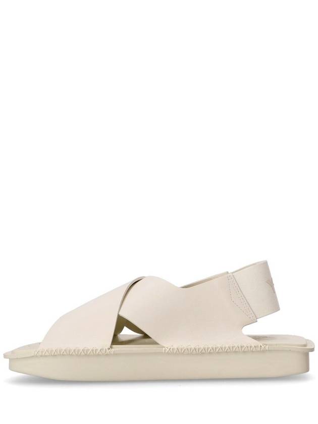 Logo Leather Sandals Cream White - Y-3 - BALAAN 4