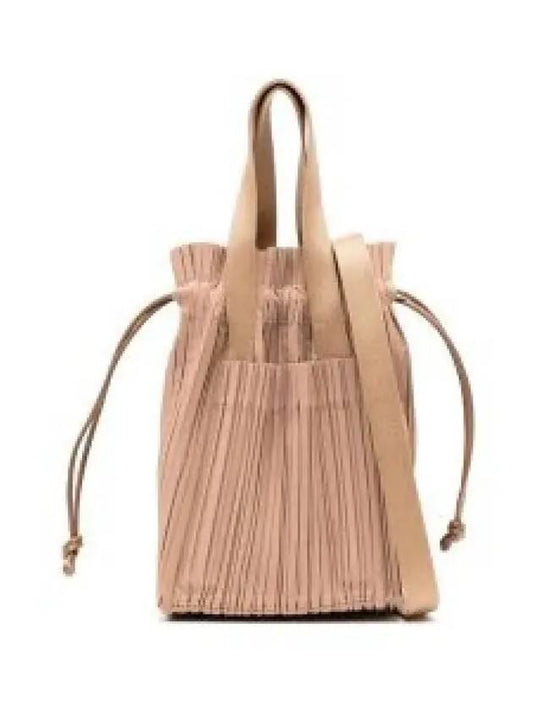 Pleated Faux Leather Tote Bag Beige - ISSEY MIYAKE - BALAAN 2