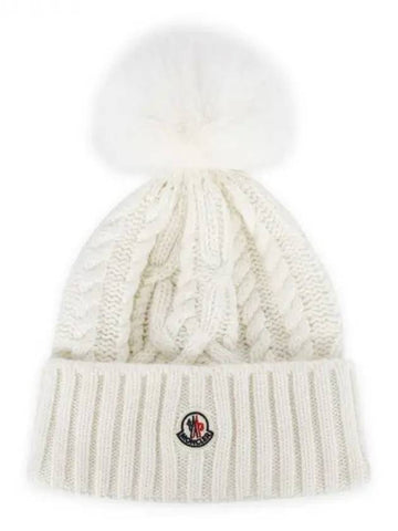 Foam Knit Beanie Ivory 3B00029 M4506 002 1065553 - MONCLER - BALAAN 1