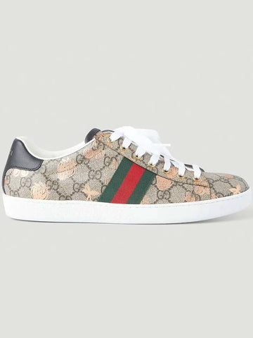 Berry Print Supreme Canvas Low Top Sneakers Beige - GUCCI - BALAAN 1