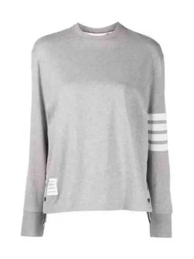 Engineered 4 Bar Medium Weight Jersey Oversized Long Sleeved T-Shirt Light Grey - THOM BROWNE - BALAAN 2