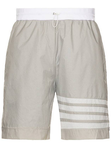 4 Bar Stripe Track Shorts Grey - THOM BROWNE - BALAAN 1