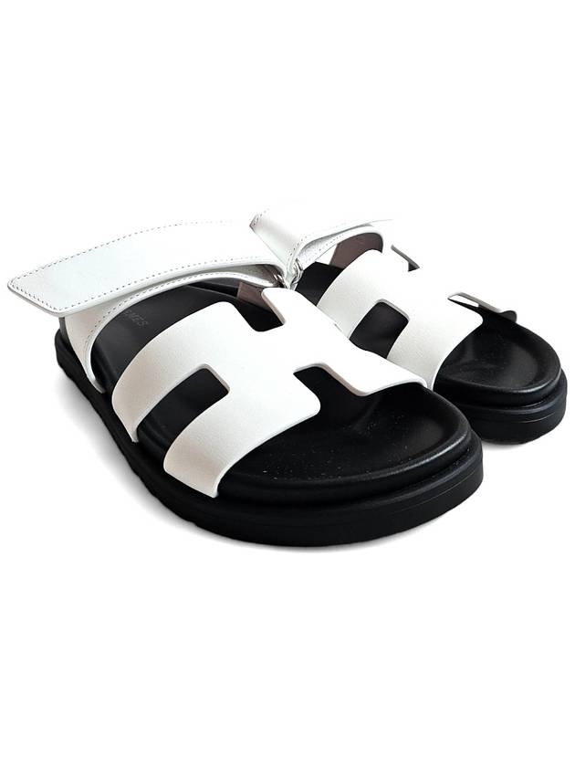 Chypre Calfskin Sandals Blanc - HERMES - BALAAN 5